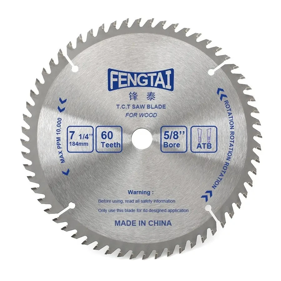 7 1/4 Inch 60 Teeth Carbide-Tipped Circular Saw Blade for Hard &amp; Soft Wood Saw Blade 5/8 in Arbor