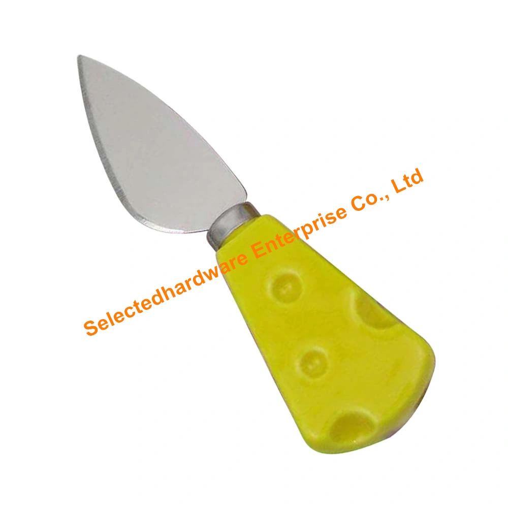 4PCS Yellow Ceramic Handle Cheese Knife and Fort Set Stainless Steel Blade