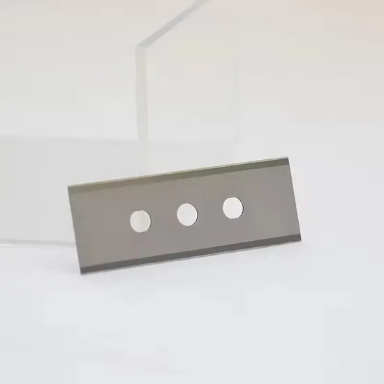 Straight Three Holes Tungsten Carbide Slitting Razor Blade for PVC Film Foil Cutter Cutting Tools